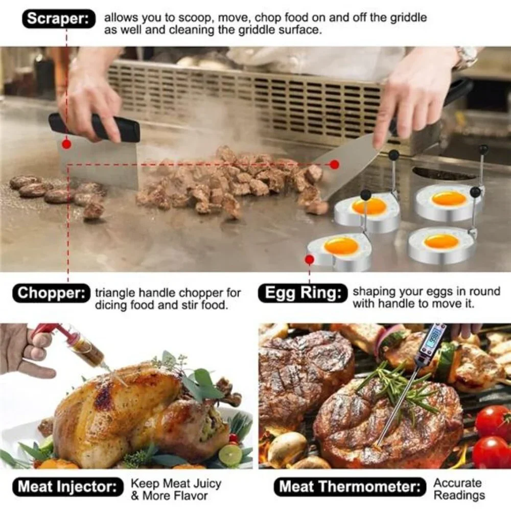 Griddle Accessories Kit, 135 Pcs Griddle Grill Tools Set for Blackstone